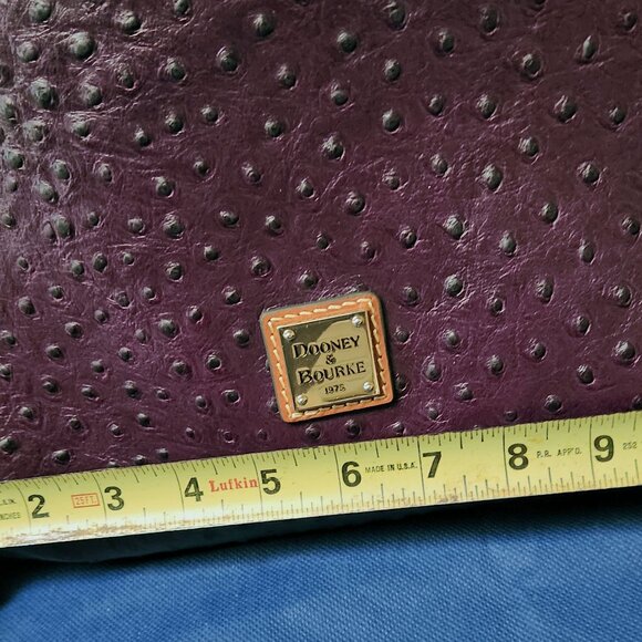 Dooney & Bourke - Ostrich Twist Strap Hobo - PLUM - Rare Color - NEW - Picture 7 of 11